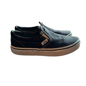 VANS kids classic slip-on shoe.  black and white size 3